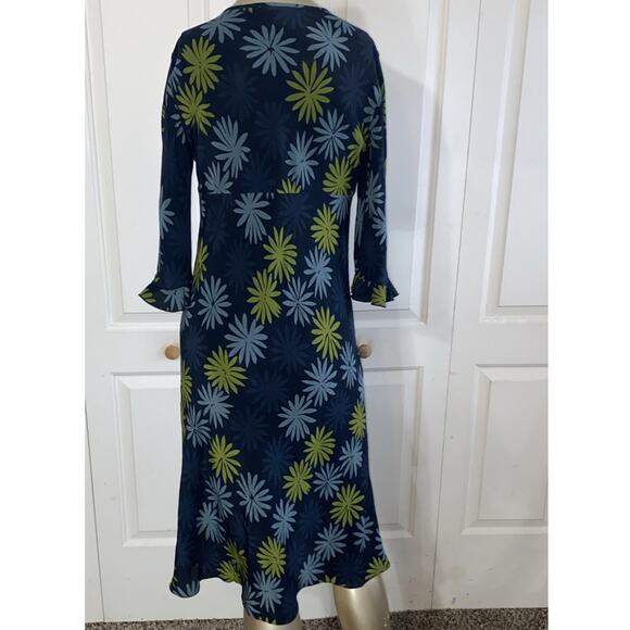 The Limited Vintage 100% Silk Floral print Dress Y2K midi 3/4 sleeve size 10 - Picture 5 of 8